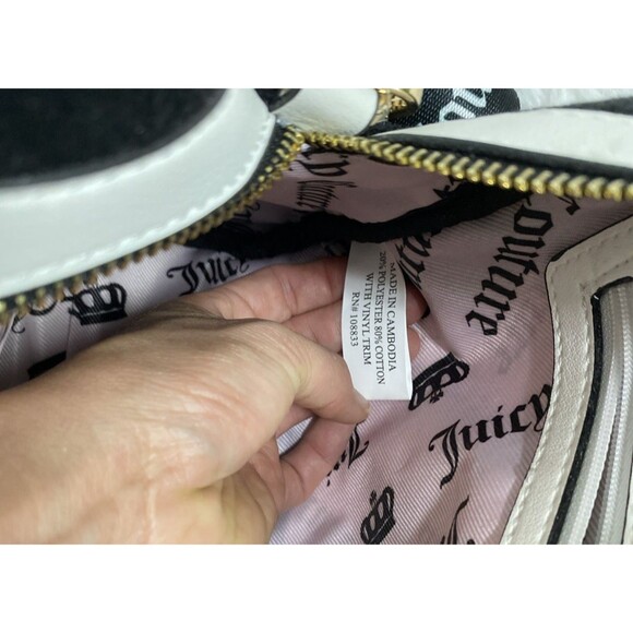 Juicy Couture Sweet N Juicy Apple Satchel Duffle Bag Terry Black Heart Charm - Picture 12 of 12